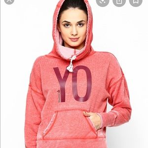 Reebok yoga burnout pink cozy hoodie